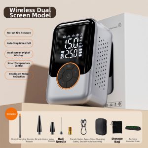 Portable Wireless Electric High-Pressure Car Tire Inflator with Dual Display
