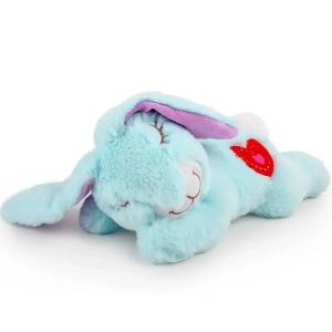 Cute Soft Plush Rabbit Dog Toy with Realistic Heartbeat & Pitter-Patter Sounds for Puppy Sleep Aid & Behavioral Comfort