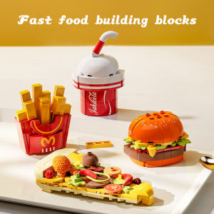 Hamburg Sandwich Cola Building Block Toy Assembly Particle Children Development Education Collection Toys Puzzle Boys And Girls Birthday Gifts Kids toys 6 Years Old And Above