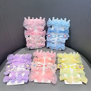 AI-C1082 Set Jepit Rambut Motif Bunga Hair Clip Ribbon Korean Fashion / Jepit Rambut Mahkota Anak