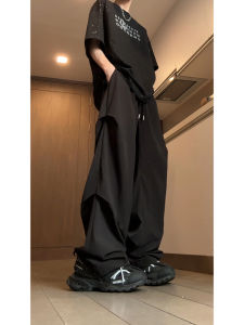 Outdoor American Folded Paratrooper Pants High Waist Cool Workwear Trousers Design Sensation Cool Samurai Pants for Men