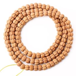 Long Handheld Bead Necklace for Men Wild Hawthorn Seed Core Pumpkin Stem Buddha Beads Plaything Red Mountain Pear Wood Work