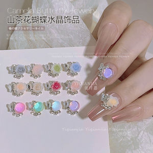 เครื่องประดับเล็บ ดอกกุหลาบ คริสตัล ผีเสื้อ กลวง เข็มขัดประดับเล็บ รูปดอกกุหลาบ รูปแมว สายตา ชุดเครื่องประดับเล็บ