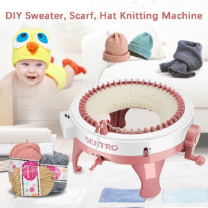 【Local Shipping】Knitting Machine 48 Knitting Loom Machine With Row Counter Smart Weaving Loom Knitting Round Loom Knitting Board Rotating Double Knit Loom Machine Kit For Adults And Kids