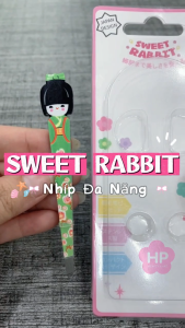 Nhíp Nhổ Lông Mày Thép Không Gỉ Sweet Rabbit Geisha Mujaki Japanese Girl Eyebrow Tweezer (Green 2 Màu Xanh Lá)