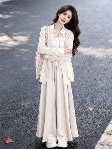 NUMEN BUTTON | Spring Relaxed Style Women Set Shirts Vest and High Waist Culottes