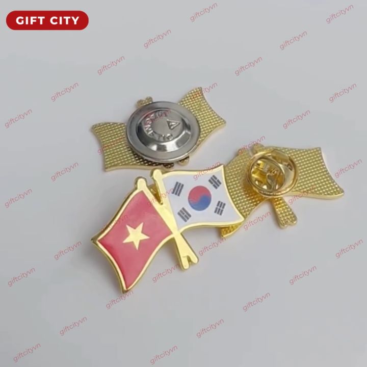 Huy hiệu cài áo lá cờ Việt Nam – Hàn Quốc | Lazada.vn