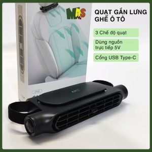 Quạt Gắn Lưng Ghế ô tô Dùng Nguồn Trực Tiếp 5v cổng usb type C 03 Chế Độ Quạt gió siêu mạnh phù hợp mọi dòng xe