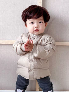 นุ่ม น้ำหนักเบา สีขาว Duck เสื้อแจ็กเก็ตขนเป็ด ด้านใน ซับใน สําหรับเด็กชายหญิงหนาปานกลาง เด็กทารก ฤดูหนาว แจ๊กเก็ต