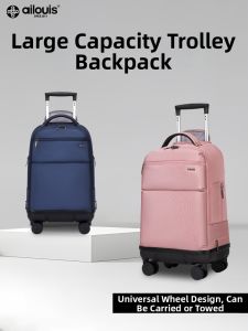 Multifunction Large Capacity Backpack Rolling Pull Trolley School Bag