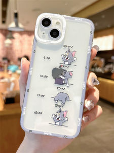 Creative Silicone Phone Case for Work Couples Cat And Mouse Cartoon Full Cover Anti-Fall for  15Pro 14Plus 13 12Mini 11 16 Xsmax 7 8
