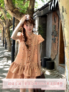 SinsinGirl Plaid Mini Dress Womens Fashionable Sleeveless Summer Dress round Neck Other Material 100% Elegant Gown