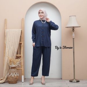 Setelan Rayon Twill Premium / One set Rayon Warna Maroon Polos