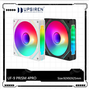 UPSIREN UF-9 PRISM 4 PRO Computer Chassis Fan，92mm ARGB 4 Pin PWM Quiet Cooling Fan 12V Large Air Volume