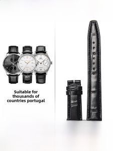 Woalmorn | Mens Genuine Crocodile Leather Watch Band Non-Original Model IWC Portuguese 7 Timer Bertolino Compatible With Wan Chen