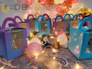 Pastry Box Single Cupcake Box Cookies Boxes Individual Box with Handle Food Packaging Boxes Takeaway Box