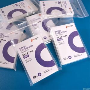 JIYAN2866 50pcs Clear Kpop Card Sleeves 3 Inch Stationery Album Binder Game Card Holder Durable CPP HARD Photocard