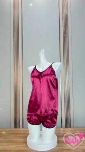 Vivi Lingerie Plus Size Silky Comfort Two Pieces Short Pants Sleepwear Set Baju Tidur Selesa Saiz Besar Wanita 大码纯色舒适两件套居家睡衣