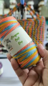 เชือกร่มถักกระเป๋าโครเชต์ ขนาด 1 มิล น้ำหนัก 100 กรัม เส้นนิ่มถักง่าย สีเงาสวย สำหรับถักโครเชต์ เมคราเม่ ปักแผ่นเฟรม ถักกระเป๋า หมวก รองเท้าฯลฯ #เชือกร่ม