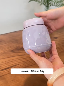 Cabify Ceramic 450ml Heat and Cold Resistance Cup Cream Colorful Mug with Mirror Cover Lid with Handle Design