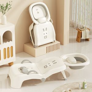 Foldable Baby Hair Wash Chair Children Shower Lounger Portable Infant Bath Tool Home Kids Care Stool Kerusi Lipat