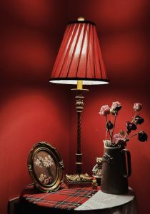 โคมไฟโต๊ะตกแต่งบ้านสไตล์อเมริกันพร้อมที่ประชุม โคมไฟตกแต่งห้องนอนแบบฝ้ายปักลาย โคมไฟตกแต่งงานแต่งงาน