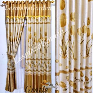 Gorden Jendela Minimalis Tulip Poni Tempel Mewah Terbaru Panjang 230cm