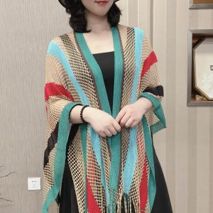 Áo Choàng Lông Vũ Rỗng Nhiều Màu Sắc Thời Trang Mùa Hè Du Lịch Chụp Ảnh Bên Ngoài Áo Choàng Tua Rua Đa Năng Phong Cách Hàn Quốc Hai Mặt