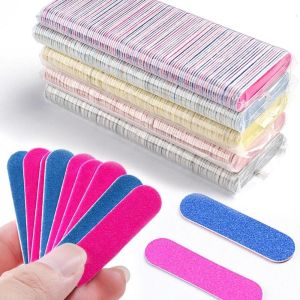 100pcs Double Side Nail Files Mini Wood Sanding Buffer Block Set For Gel Polish Manicure Pedicure Salon Nail Art Tools