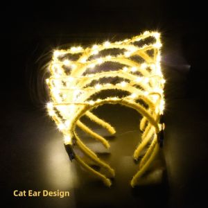 Luminous Cat Ear Hairband Rabbit Ear Headband Concert Hair Clip 03 Style 20 LED Popular Glowing Hairband Party Magic Performance Accessories