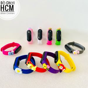[MỚI CLIP THẬT] Đồ chơi trẻ em đồng hồ led điện tử cảm ứng dây silicon chống nước họa tiết hoạt hình độc đáo bé đeo tay