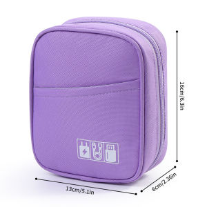 Túi Đựng Phụ Kiện Kỹ Thuật Số Du Lịch Di Động Sạc Dự Phòng USB Hộp Đựng Tai Nghe Túi Đựng Cáp Có Khóa Kéo Túi Đa Năng Bằng Vải Polyester