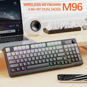 M96 Bluetooth Keyboard Wireless FREEWOLF Screen Gaming KeyboardElectronic Screen Multi-Device ConnectionErgonomics Gaming