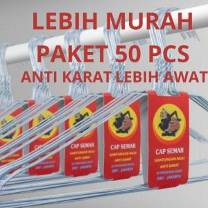 10PCS GANTUNGAN BAJU HANGER KAWAT KUAT ANTI KARAT MEREK SEMAR