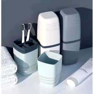 Multipurpose Portable Travel Toothbrush Toothpaste Holder Storage Organizer with Cover As Wash Cup
