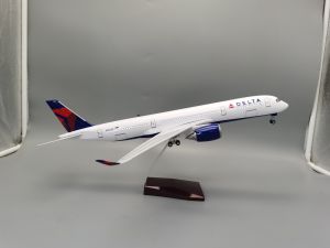47cm Scale A350 Delta Airplane Model Resin Diecast Airplane Model Kit with Stand For Display Collection Or Gift