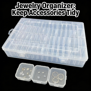 12/36/64pcs Large Capacity Transparent Plastic Storage Box Set Portable Organizer for Beads Jewelry Crafts & Small Items