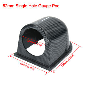 RYSJM | 52mm Universal Car Meters Holder Black Single Double Triple Car Gauge Pod for Left Right Drive Car Dash Gauge Pod Mount Holder