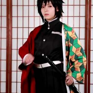 Anime Tomioka Giyuu Cosplay Demon Slayer Kimetsu No Yaiba Cosplay Costume Kimono Uniform wig Suit