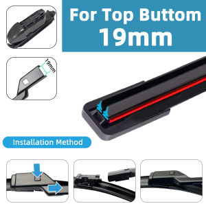 Upgraded Double Layer Rubber Strip Wiper Blades Available All Season Universal J/U Wiper Size For Car Front Windshield Optional