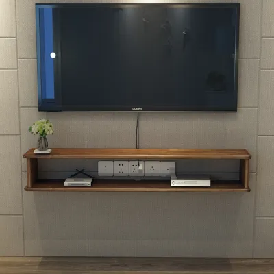 Real Wood TV Stand Wall Mount Shelf For Small Spaces