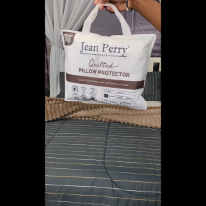 Jean Perry 2pcs Quilted Pillow Protector Set – Soft Breathable Anti Dust Mite No Zip Pillow Cover Non-Waterproof