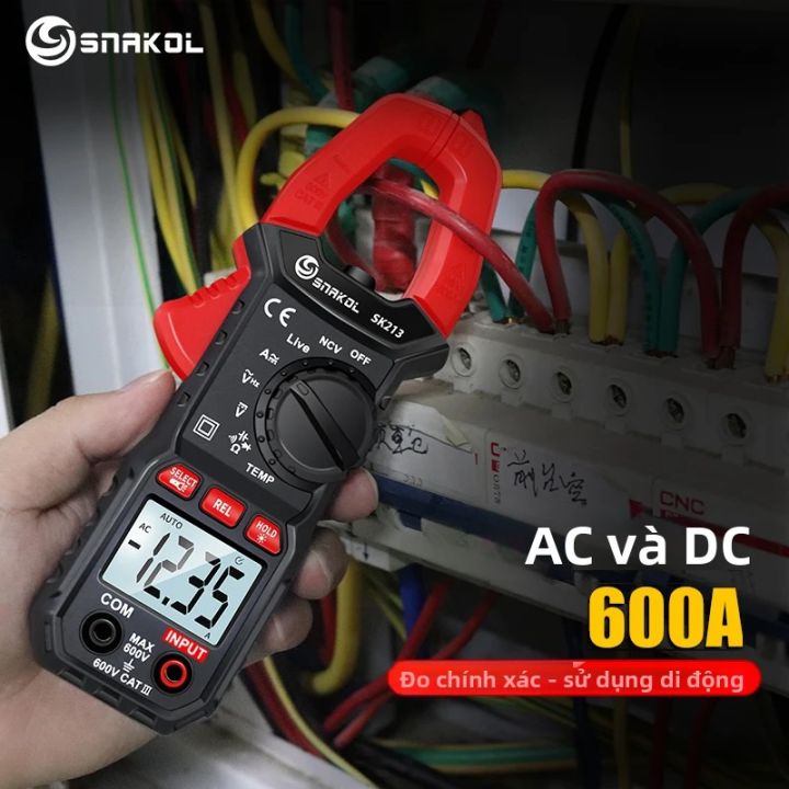 Kìm Đo Điện Tử SNAKOL SK213 600A Đo Dòng Điện True RMS, Ampe Kế Thông ...