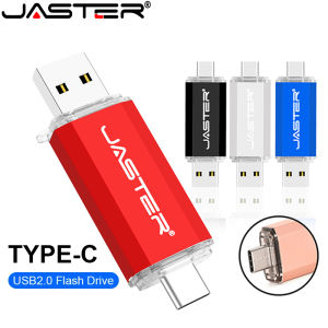 Jaster | Type C USB Flash Drive OTG 2 IN 1 USB 2.0 Micro USB Pen Drive 128GB 64GB 32GB 16GB 8GB 4GB Pendrive Flash Drive USB Stick 128MB
