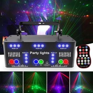 Đèn Sân Khấu LED HCWE 21 Mắt Máy Chiếu DJ Hiệu Ứng Đèn Strobe Đèn Laser Cho Tiệc Đêm Club Bar KTV Đèn Disco 21 Mắt