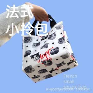 Commercial Lunch Bag Picnic Handbag Oil Resistant Portable Meal Carrier for Office Workers And Students Handheld Bag
