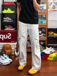 Quần Dài Công Sở Nam Ống Đứng Quần Dài Thường Ngày Mùa Hè Mỏng Phong Cách Mỹ Chức Năng Quần Nhanh Khô Gấp Màu Trắng Quần Dài