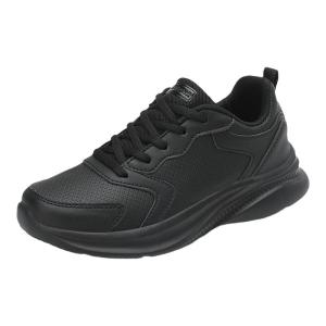 2026 New Womens Sports Shoes Leather Surface Waterproof Lightweight Casual Running Shoes Black Soft Bottom Work Shoes