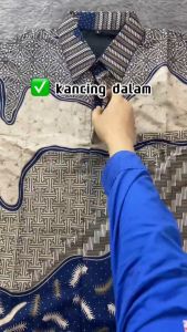 Kemeja Batik Pria Lapis Furing Lengan Panjang Premium Standar & Jumbo S-4XL Warna Biru Navy KBL 42