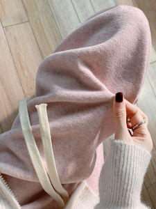 Cashmere Knitted Wide Leg Pants Womens High Waist Casual Cream Pink Rice Noodle Pants Spring New Arrival Korean Style Straight Leg